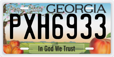 GA license plate PXH6933