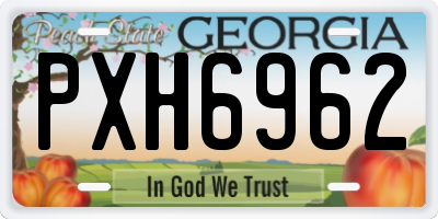 GA license plate PXH6962