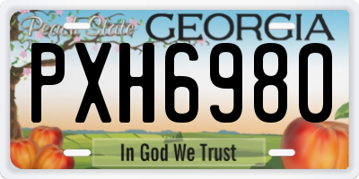 GA license plate PXH6980