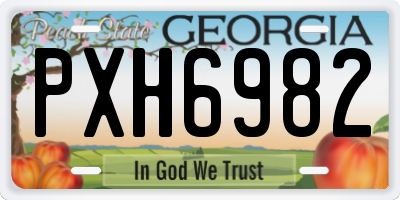 GA license plate PXH6982