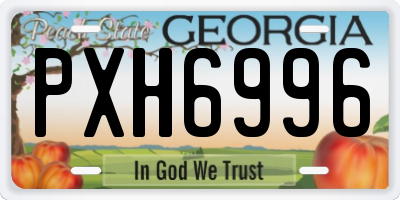 GA license plate PXH6996