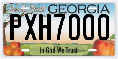 GA license plate PXH7000