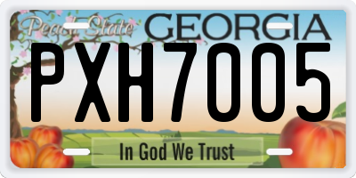 GA license plate PXH7005