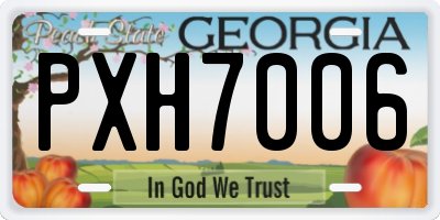 GA license plate PXH7006