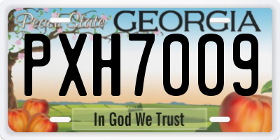GA license plate PXH7009