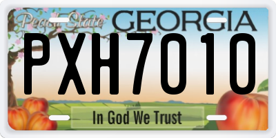 GA license plate PXH7010