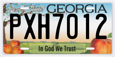 GA license plate PXH7012
