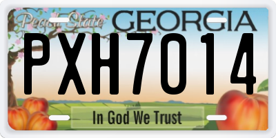 GA license plate PXH7014