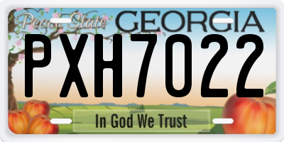 GA license plate PXH7022