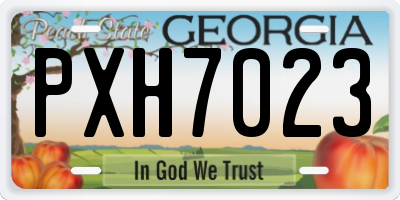 GA license plate PXH7023