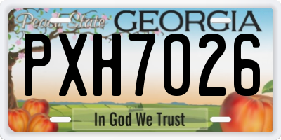 GA license plate PXH7026