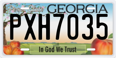 GA license plate PXH7035