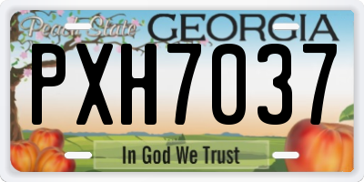 GA license plate PXH7037