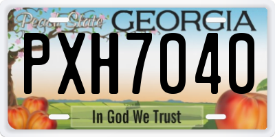 GA license plate PXH7040
