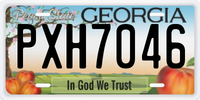 GA license plate PXH7046