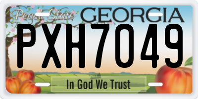 GA license plate PXH7049