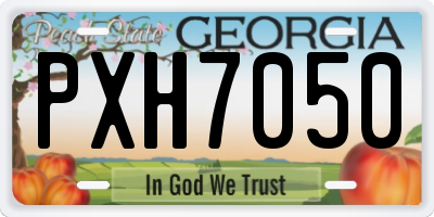 GA license plate PXH7050
