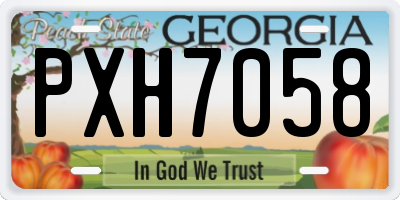 GA license plate PXH7058