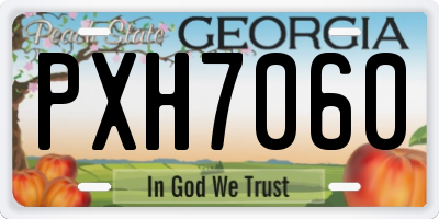 GA license plate PXH7060