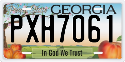 GA license plate PXH7061