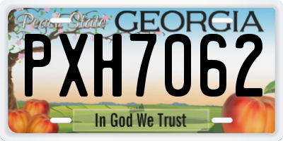 GA license plate PXH7062