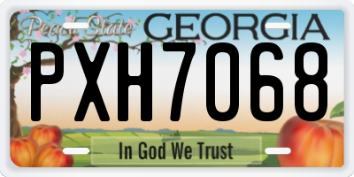 GA license plate PXH7068