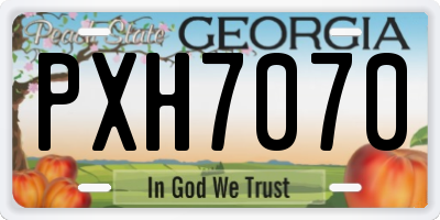 GA license plate PXH7070
