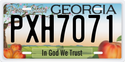 GA license plate PXH7071