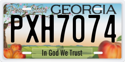 GA license plate PXH7074