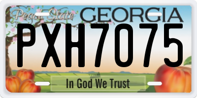 GA license plate PXH7075