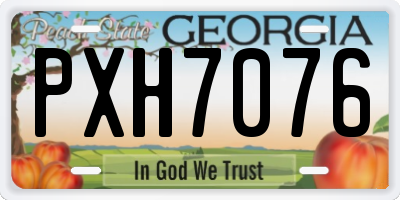 GA license plate PXH7076