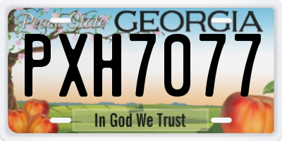GA license plate PXH7077