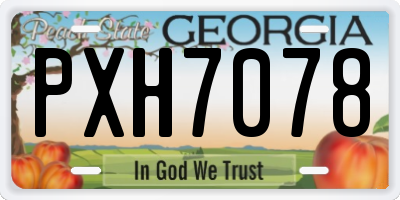 GA license plate PXH7078