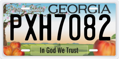 GA license plate PXH7082