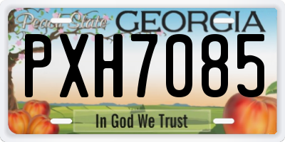 GA license plate PXH7085