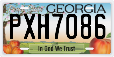 GA license plate PXH7086