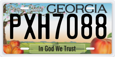 GA license plate PXH7088