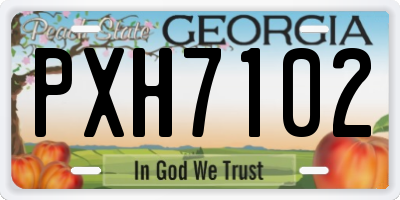GA license plate PXH7102