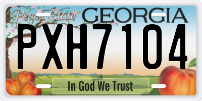 GA license plate PXH7104