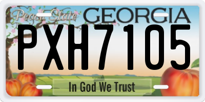 GA license plate PXH7105