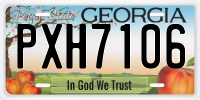GA license plate PXH7106