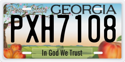 GA license plate PXH7108
