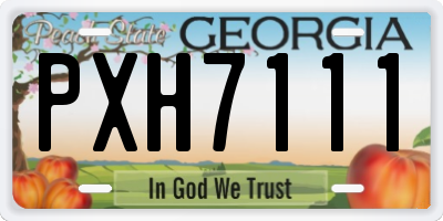 GA license plate PXH7111