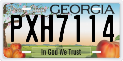 GA license plate PXH7114