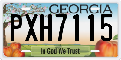 GA license plate PXH7115