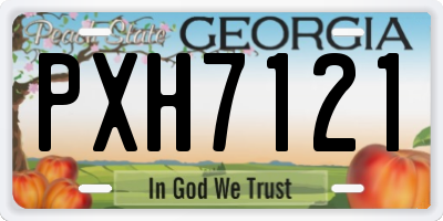 GA license plate PXH7121