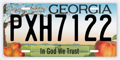 GA license plate PXH7122
