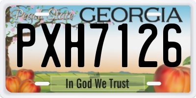 GA license plate PXH7126