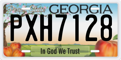 GA license plate PXH7128