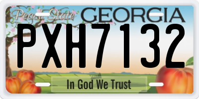 GA license plate PXH7132